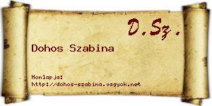 Dohos Szabina névjegykártya